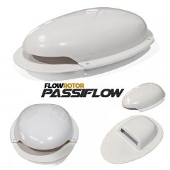 FLOWROTOR Van Roof Vent Air Passive Extractor Duct Scoop Ventilator WHITE