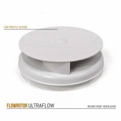 FLOWROTOR UltraFlow Low Profile Spinning Van Roof Vent Air Extractor Ventilator WHITE
