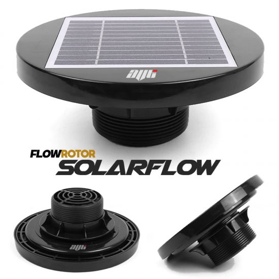 FLOWROTOR Solar Powered Van Roof Duct Vent Extractor Spinning Fan Ventilator BLACK