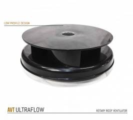 FLOWROTOR UltraFlow Low Profile Spinning Van Roof Vent Air Extractor Ventilator BLACK