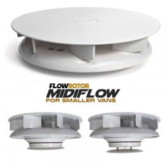 FLOWROTOR Midiflow Low Profile Spinning Van Roof Vent Air Extractor Ventilator WHITE